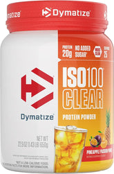 Dymatize ISO100 Clear Protein Powder, 100% Whey Isolate, Pineapple Passion | 20g Protein, Only 6 Ingredients, Supports Muscle Health, 4.9g BCAAs, Gluten-Free, 25 Servings, 1.4 lb