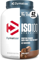 Dymatize ISO100 Protein Powder, 100% Whey Isolate, Gourmet Chocolate | 25g Protein, Hydrolyzed, Fast-Absorbing, Supports Muscle Health, 5.5g BCAAs, Gluten-Free, 42 Servings, 3 lb