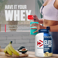 Dymatize Elite 100% Whey Protein Powder, Vanilla, 25g of Protein, 5.5g BCAAs, Less Than 140 Cal., Gluten Free, 2g Carb, 2g Sugar, 3g Fat (67 Servings)