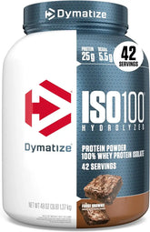 Dymatize ISO100 Protein Powder, 100% Whey Isolate, Fudge Brownie | 25g Protein, Hydrolyzed, Fast-Absorbing, Supports Muscle Health, 5.5g BCAAs, Gluten-Free, 42 Servings, 3 lb