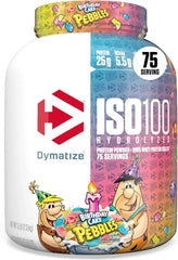 Dymatize ISO100 Protein Powder, 100% Whey Isolate, Birthday Cake | 25g Protein, Hydrolyzed, Fast-Absorbing, Supports Muscle Health, 5.5g BCAAs, Gluten-Free, 75 Servings, 5 lb