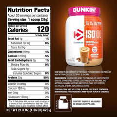 Dymatize ISO100 Protein Powder +Energy, 100% Whey Isolate, Cappuccino