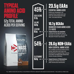 Dymatize Super Mass Gainer Protein Powder, Rich Chocolate, 52g Protein, 1g Creatine, 1280 Calories, 10.7g BCAAs, 245g Carbs, Contains Whey_Protein Powder, Isolate, and Casein (16 Servings) (Pack of 2)