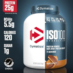 Dymatize ISO100 Protein Powder, 100% Whey Isolate, Chocolate Peanut Butter