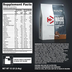 Dymatize Super Mass Gainer Protein Powder, Rich Chocolate, 52g Protein, 1g Creatine, 1280 Calories, 10.7g BCAAs, 245g Carbs, Contains Whey Protein Powder, Isolate, and Casein (16 Servings)