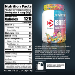 Dymatize ISO100 Protein Powder, 100% Whey Isolate, Birthday Cake | 25g Protein, Hydrolyzed, Fast-Absorbing, Supports Muscle Health, 5.5g BCAAs, Gluten-Free, 20 Servings, 1.3 lb