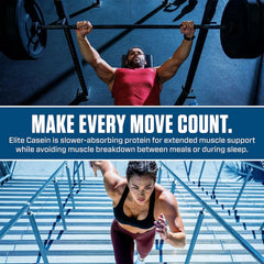 Dymatize Elite Casein Protein Powder, Chocolate, 100% Micellar Casein, 25g Protein, 5.4g BCAAs, 2.3g Leucine, Slow Absorbing for Overnight Muscle Recovery, 4 lb (50 Servings)