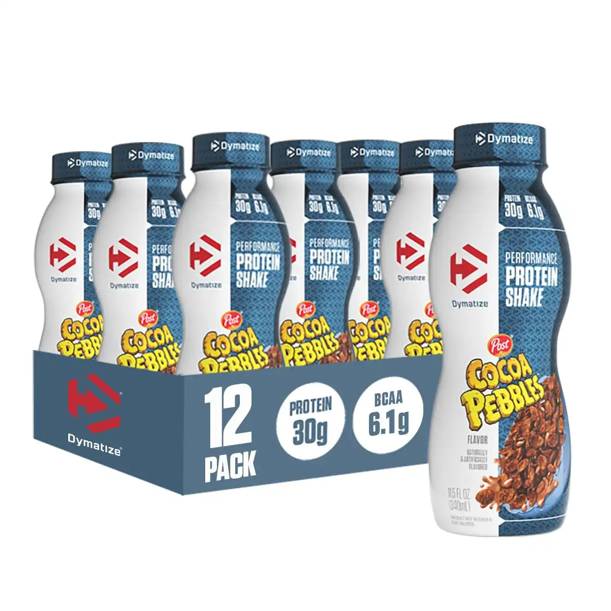 Dymatize Performance Protein Shake, Cocoa Pebbles, 30g Protein, 6.1g BCAA for Muscle Recovery, No Added Sugar, Low Fat, 24 Vitamins and Minerals, Gluten-Free, Ready to Drink, On-the-Go Snack, 11.5fl oz, 12 pack