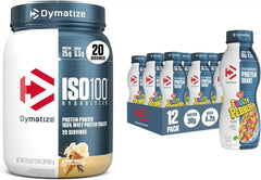 Bundle of Dymatize Performance Protein Shake, Fruity Pebbles (12 pack) + ISO100 Whey Protein Powder Isolate, Gourmet Vanilla (20 Servings)