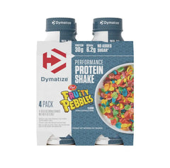 Dymatize Performance Protein Shake, Fruity Pebbles, 30g Protein, 6.2g BCAA for Muscle Recovery, No Added Sugar, Low Fat, 24 Vitamins and Minerals, Gluten-Free, Ready to Drink, On-the-Go Snack, 11.5fl oz, 4 pack