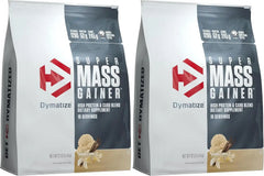 Dymatize Super Mass Gainer Protein Powder, Gourmet Vanilla, 52g Protein, 1g Creatine, 1280 Calories, 10.7g BCAAs, 245g Carbs, Contains Whey_Protein, Isolate, and Casein (16 Servings) (Pack of 2)