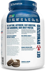 Dymatize Elite 100% Whey Protein Powder, Cookies & Cream, 25g of Protein, 5.5g BCAAs, Less Than 140 Cal., Gluten Free, 2g Carb, 2g Sugar, 3g Fat (63 Servings)