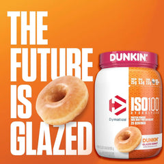 Dymatize ISO100 Protein Powder, 100% Whey Isolate, Dunkin' Glazed Donut | 25g Protein, Hydrolyzed, Fast-Absorbing, Supports Muscle Health, 5.5g BCAAs, Gluten-Free, 20 Servings, 1.3 lb