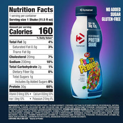 Dymatize Performance Protein Shake, Fruity Pebbles, 30g Protein, 6.2g BCAA for Muscle Recovery, No Added Sugar, Low Fat, 24 Vitamins and Minerals, Gluten-Free, Ready to Drink, 11.5fl oz (Pack of 24)