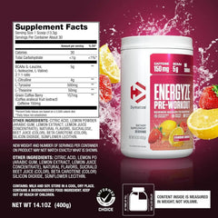 Bundle of Dymatize Energyze Pre Workout Powder and Creatine Monohydrate Combo for Training and Recovery
