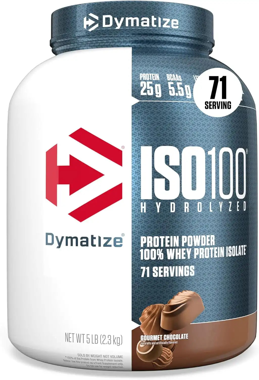 Dymatize ISO100 Protein Powder, 100% Whey Isolate, Gourmet Chocolate