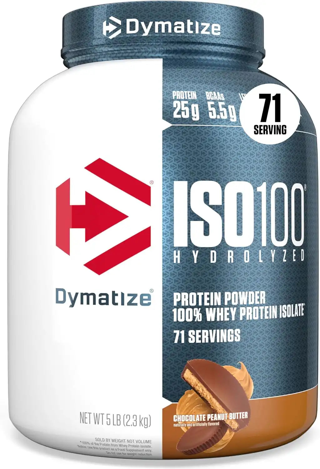 Dymatize ISO100 Protein Powder, 100% Whey Isolate, Chocolate Peanut Butter