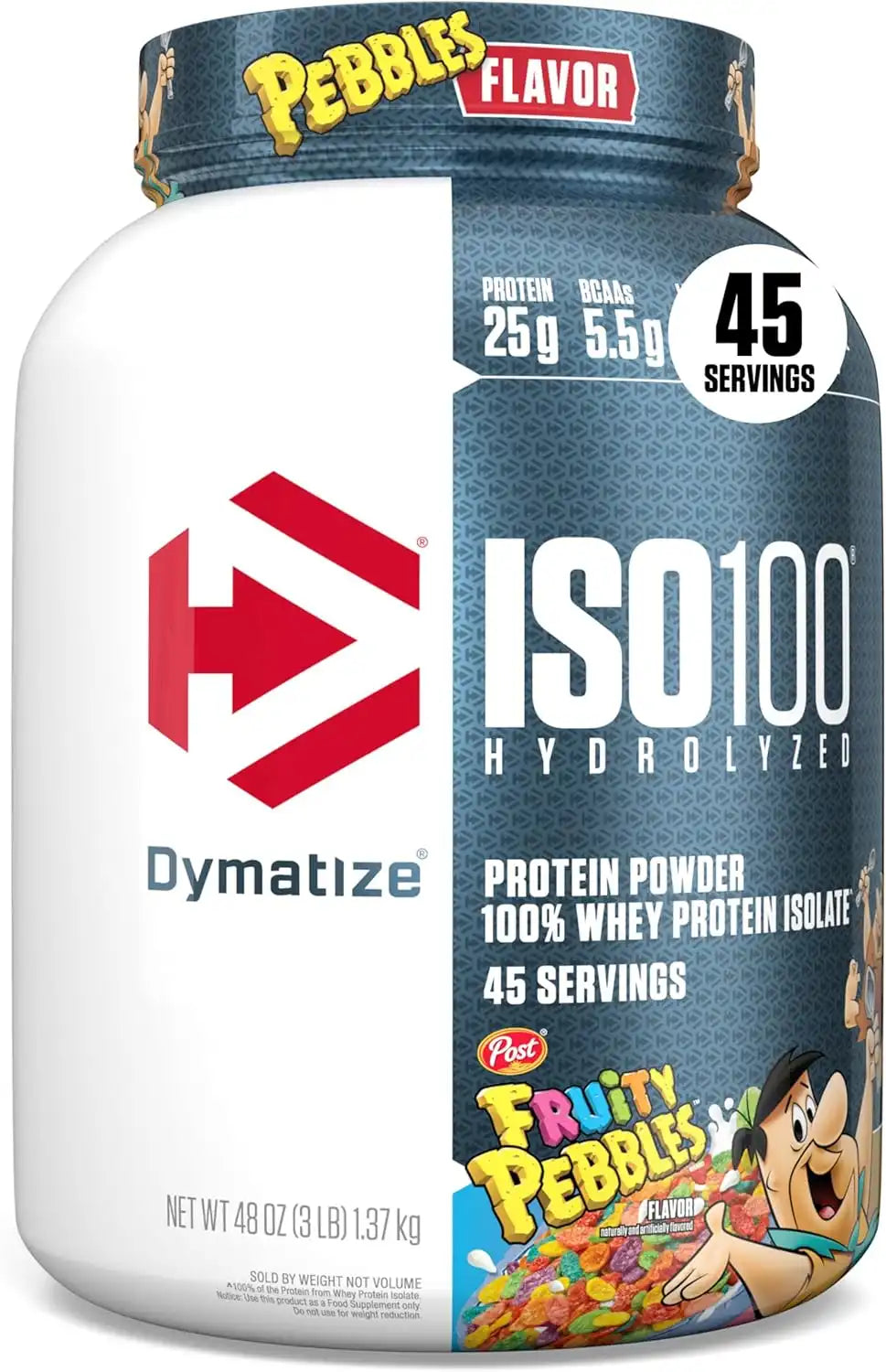 Dymatize ISO100 Protein Powder, 100% Whey Isolate, Fruity Pebbles