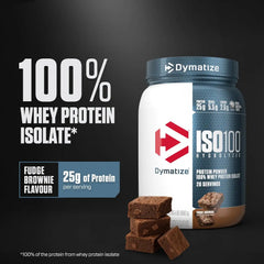 Dymatize ISO100 Protein Powder, 100% Whey Isolate, Fudge Brownie | 25g Protein, Hydrolyzed, Fast-Absorbing, Supports Muscle Health, 5.5g BCAAs, Gluten-Free, 20 Servings, 1.4 lb