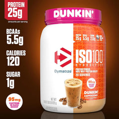 Dymatize ISO100 Protein Powder +Energy, 100% Whey Isolate, Cappuccino